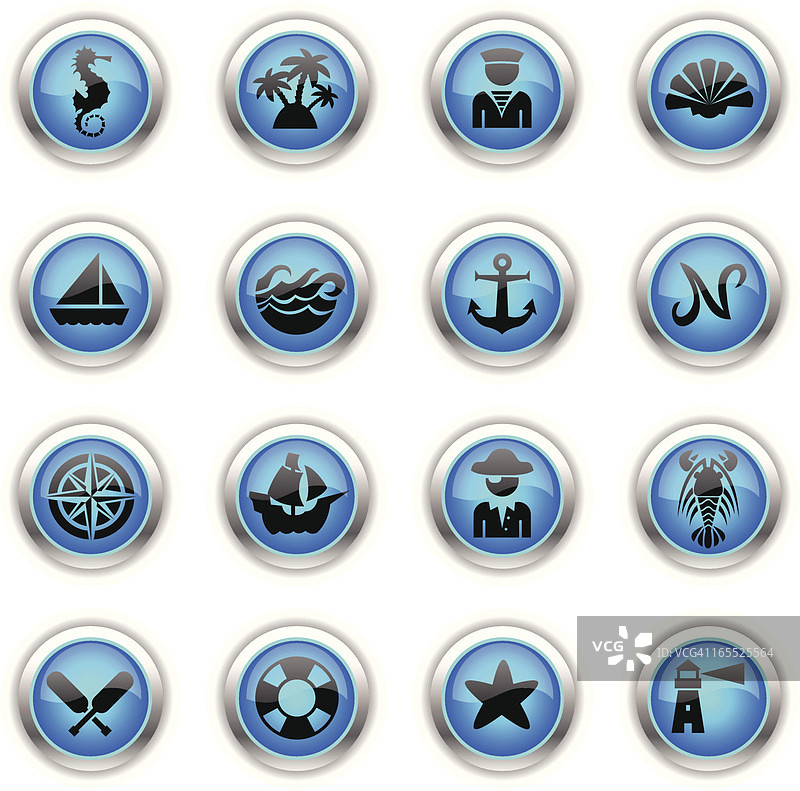 蓝色航海图标图片素材