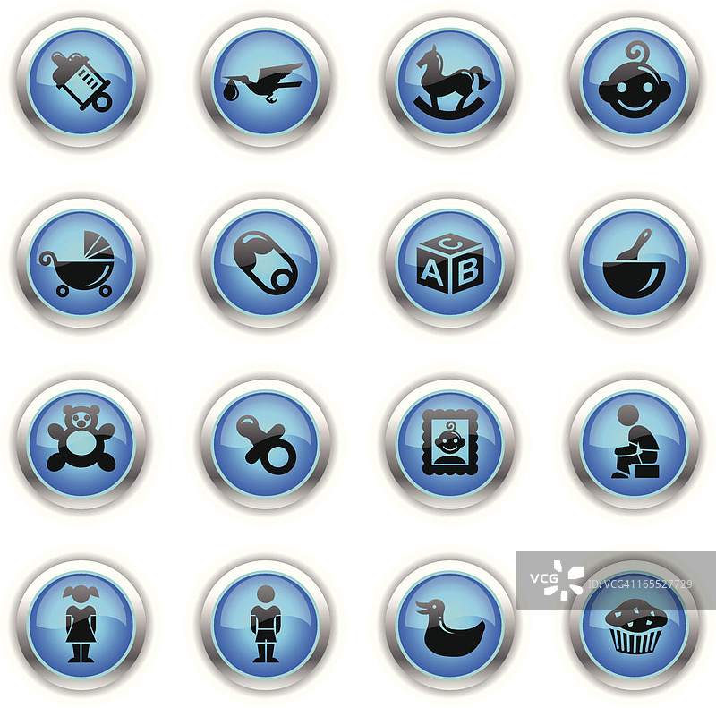 蓝色图标 - 婴儿图片素材