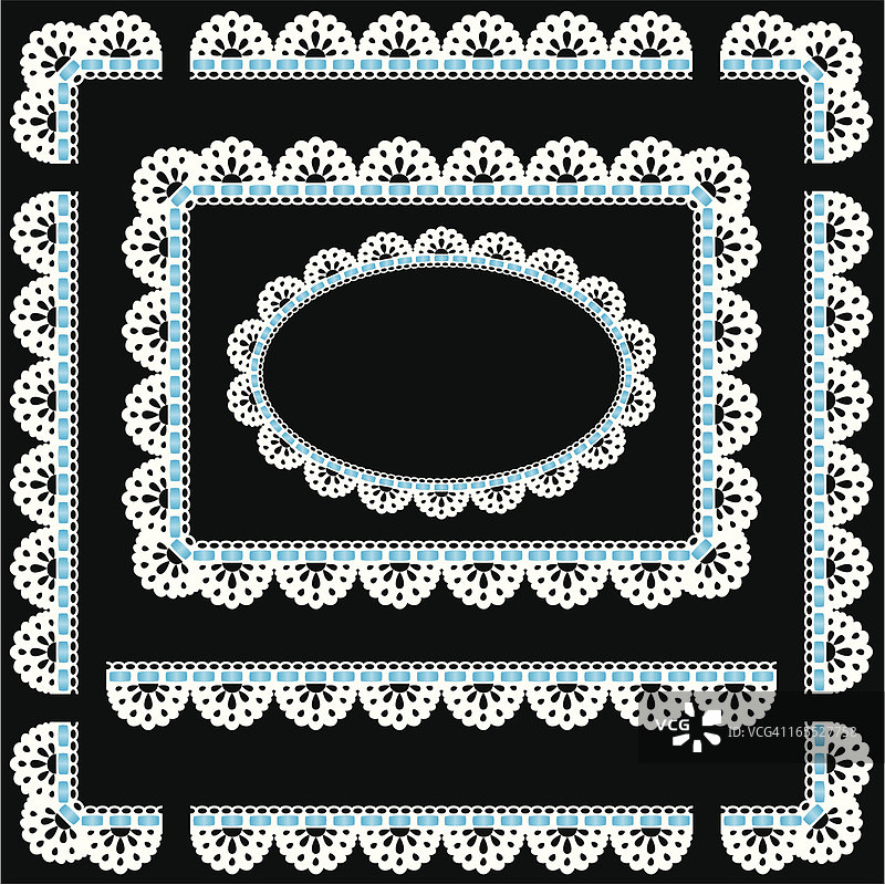 无缝蕾丝花边边框图片素材