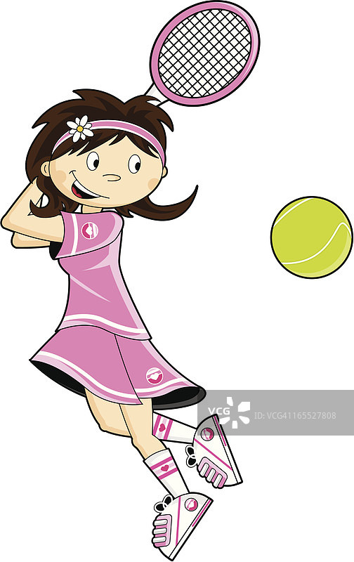 网球女孩卡通人物图片素材