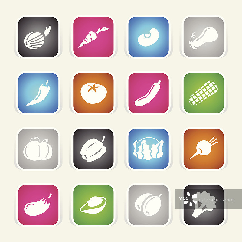 彩色图标 - 蔬菜图片素材