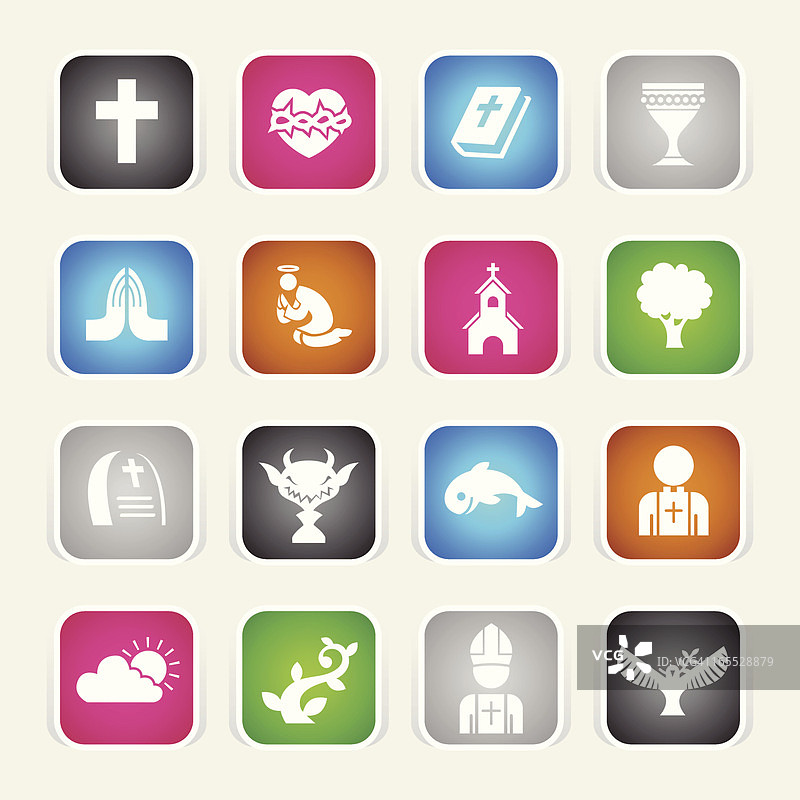 多色基督教图标图片素材