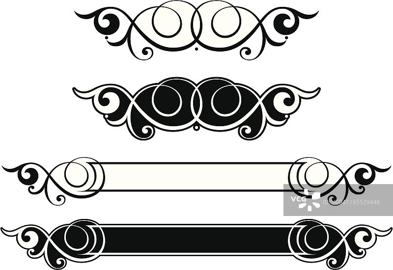 优雅的镶板和卷轴图片素材