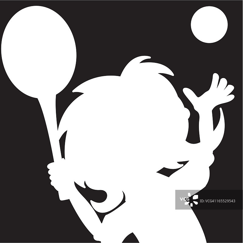 网球女孩剪影图片素材