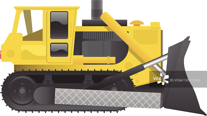 白色背景上的推土机插画图片素材