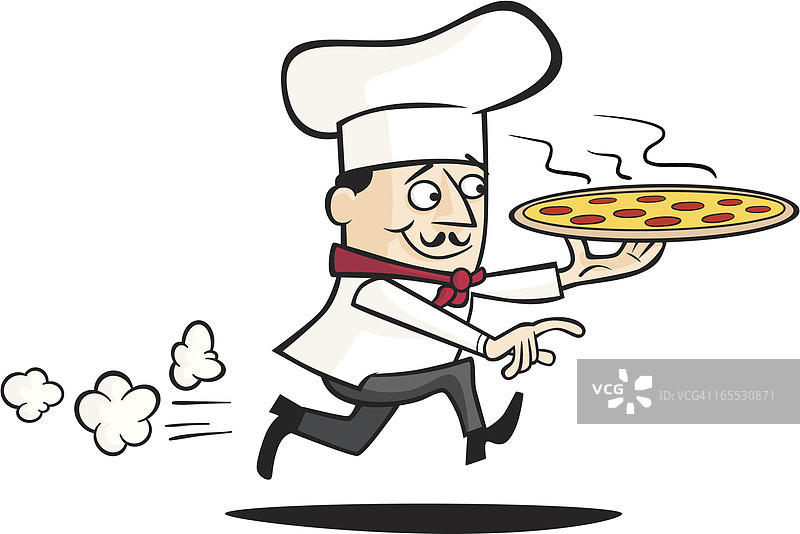 厨师送披萨图片素材
