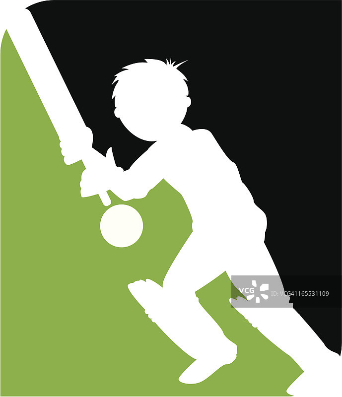 板球击球手轮廓图标图片素材