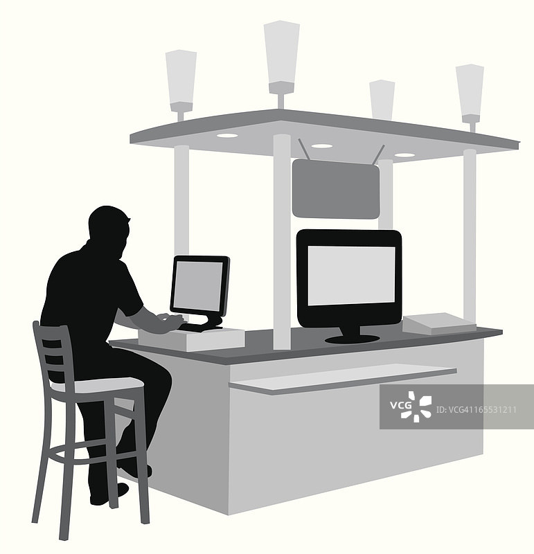 信息亭矢量剪影图片素材