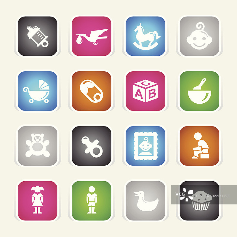 彩色婴儿图标图片素材