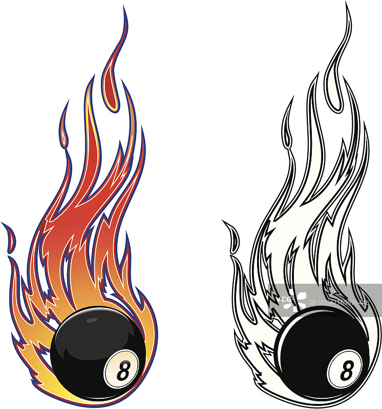 燃烧的8号球图片素材