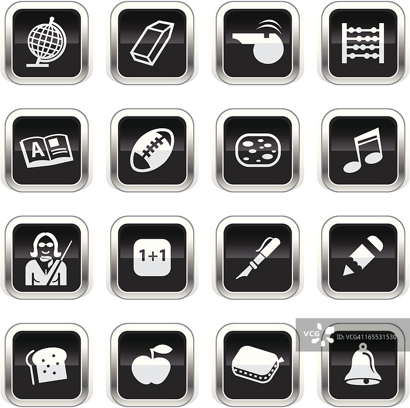 炫彩黑色图标 - 学校图片素材