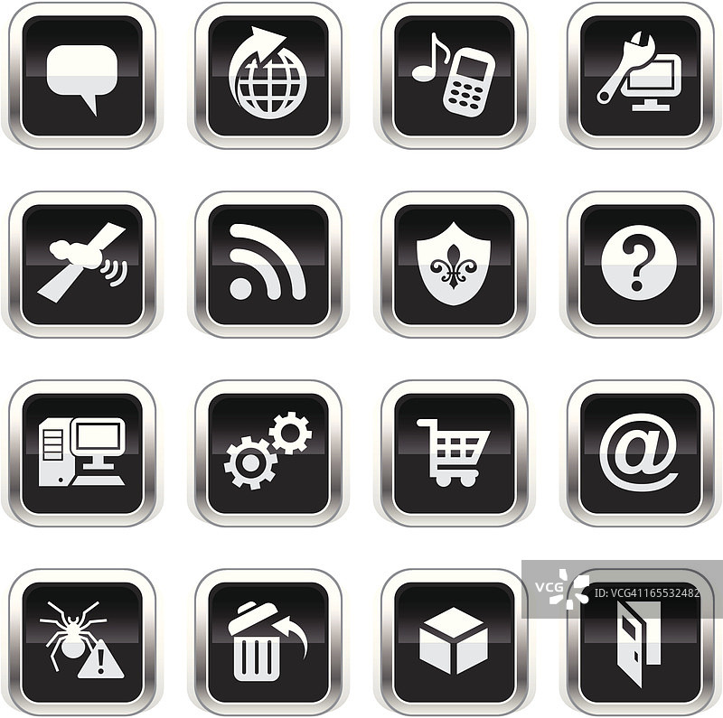 超光泽黑色互联网图标图片素材