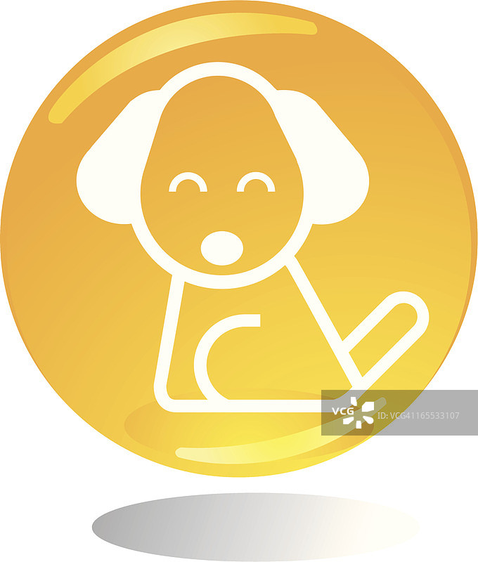 闪亮的橙色小狗图标图片素材