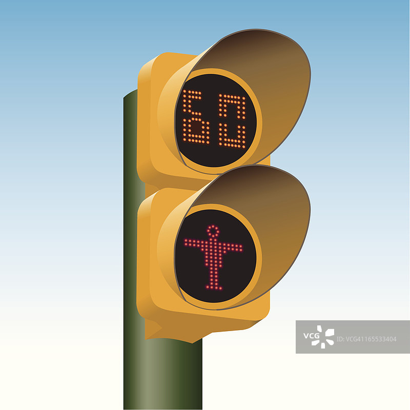 人行横道交通信号灯：停止图片素材