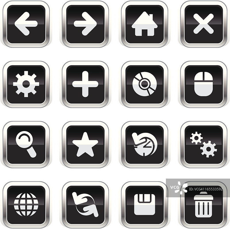 超光泽黑色图标 - 网页图片素材