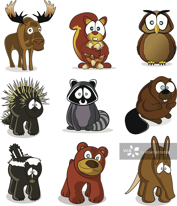 卡通森林动物图片素材