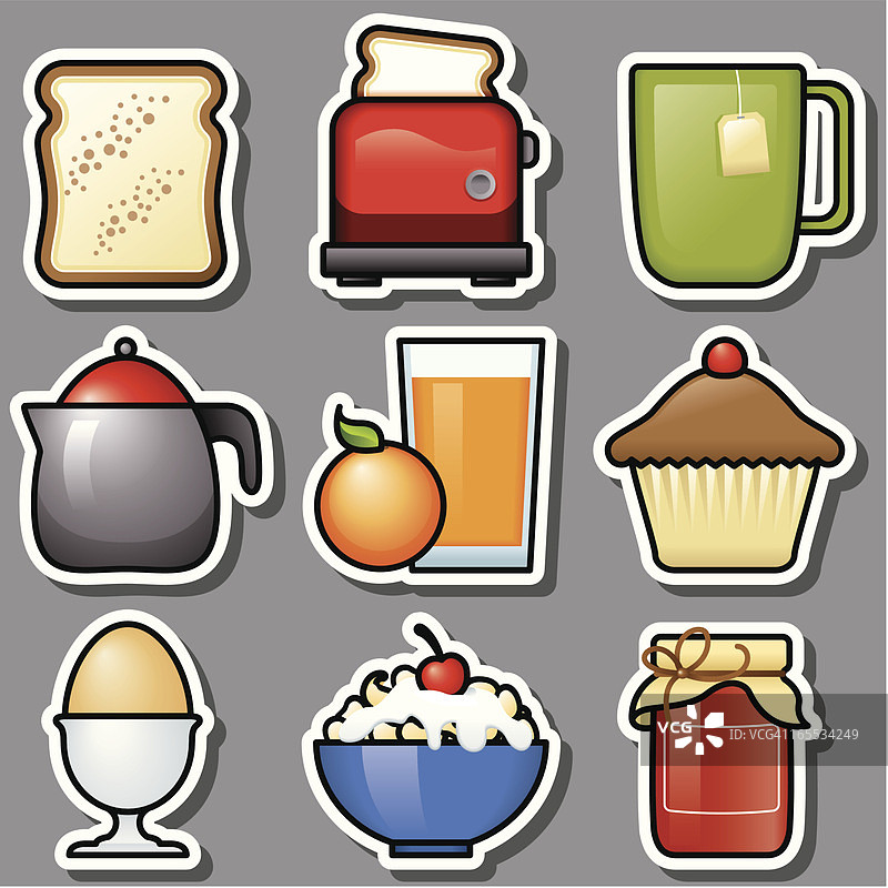灰色早餐图标图片素材