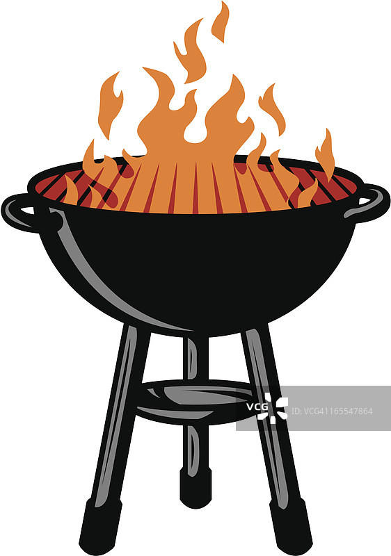 燃烧的烤架图片素材