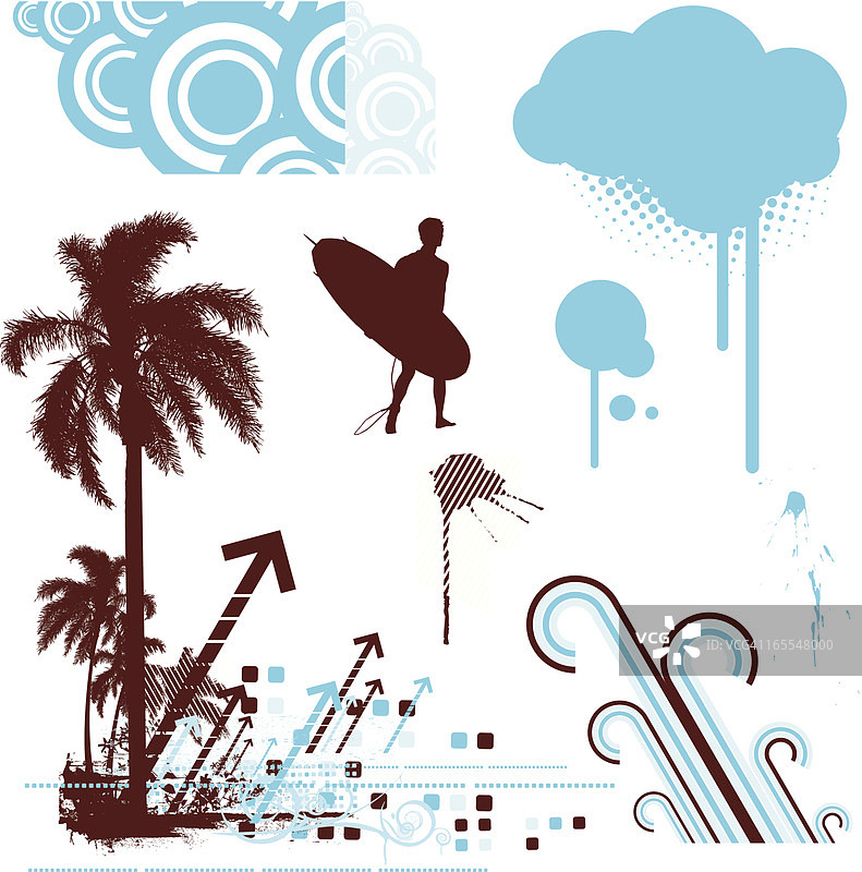 冲浪元素图片素材