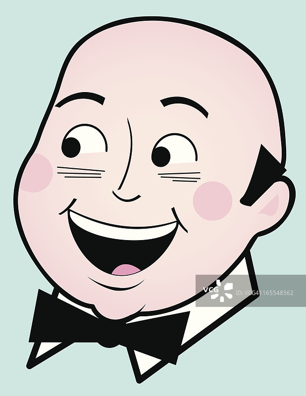 微笑的秃顶男人图片素材