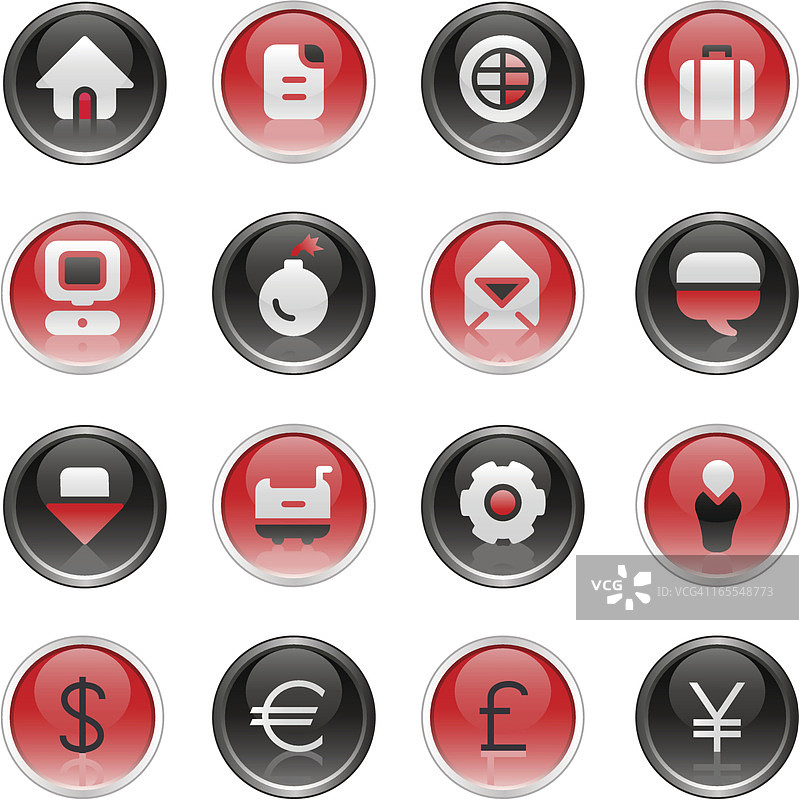 玻璃按钮/互联网图标图片素材