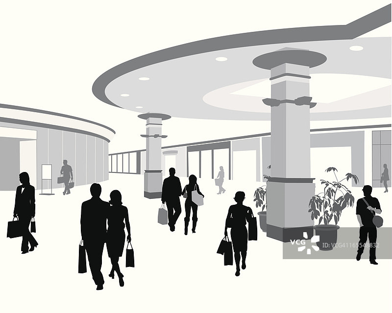 购物中心矢量剪影图片素材