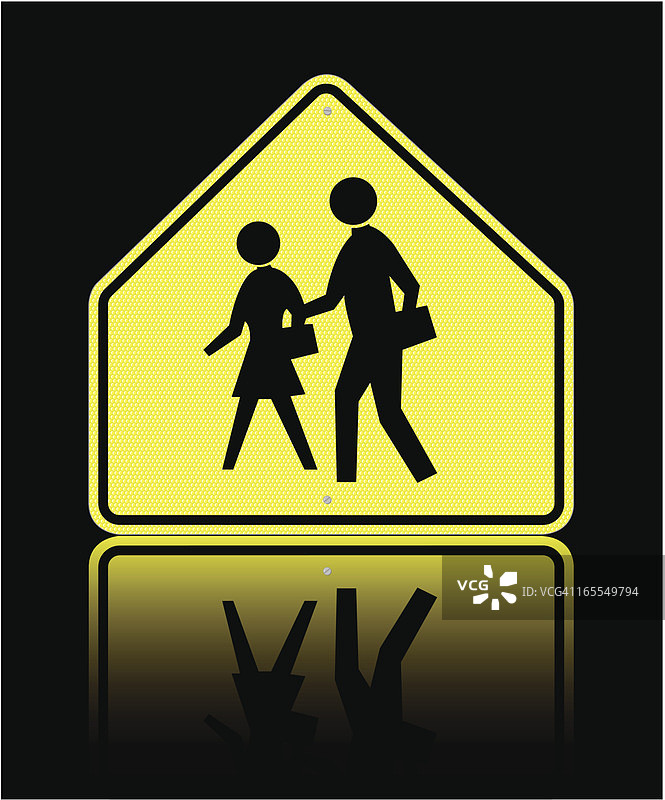 学校区域安全通道标志图片素材