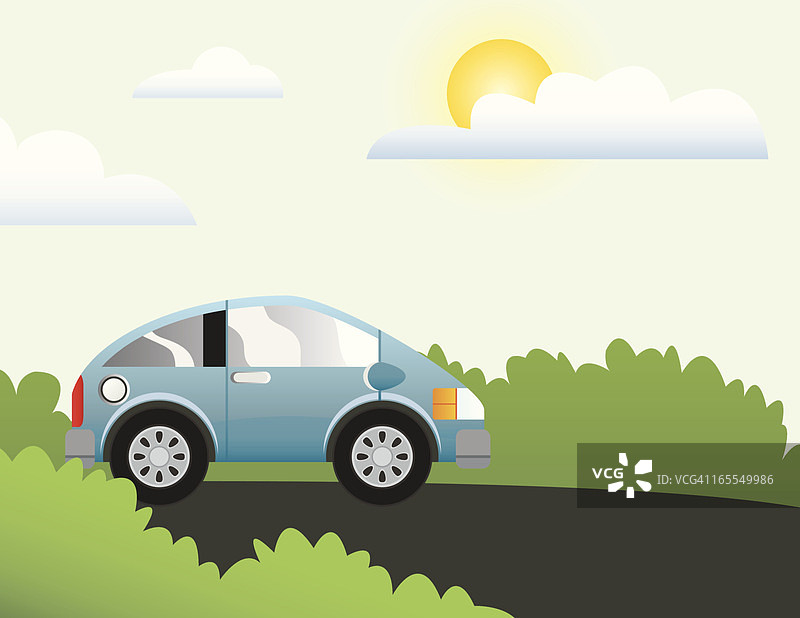 行驶中的电动汽车图片素材