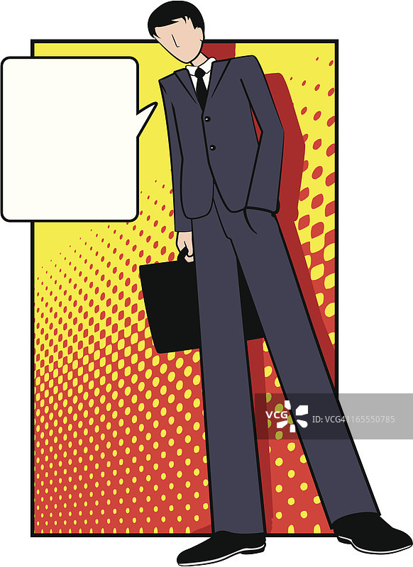 拿着公文包的波普艺术商人图片素材