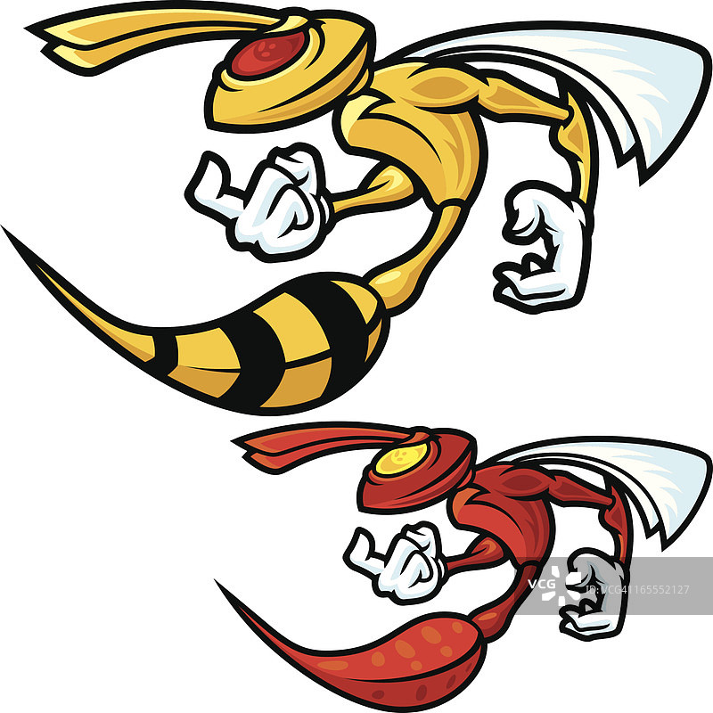 愤怒的黄蜂侧面图图片素材