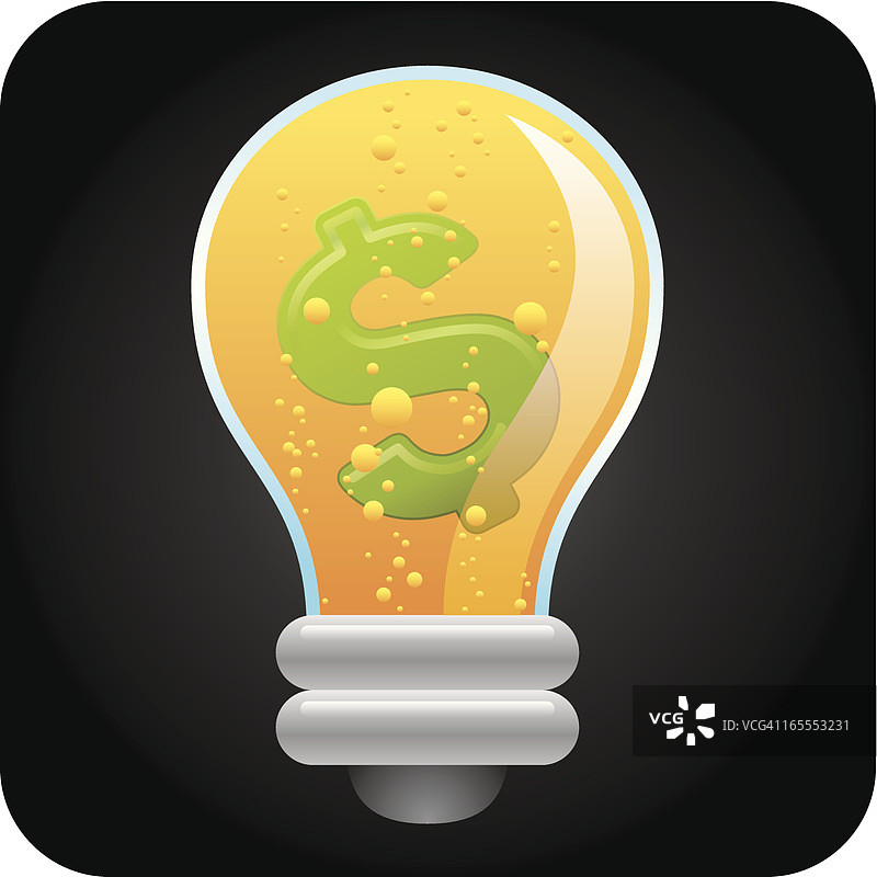 货币理念（灯泡中的美元符号）图片素材