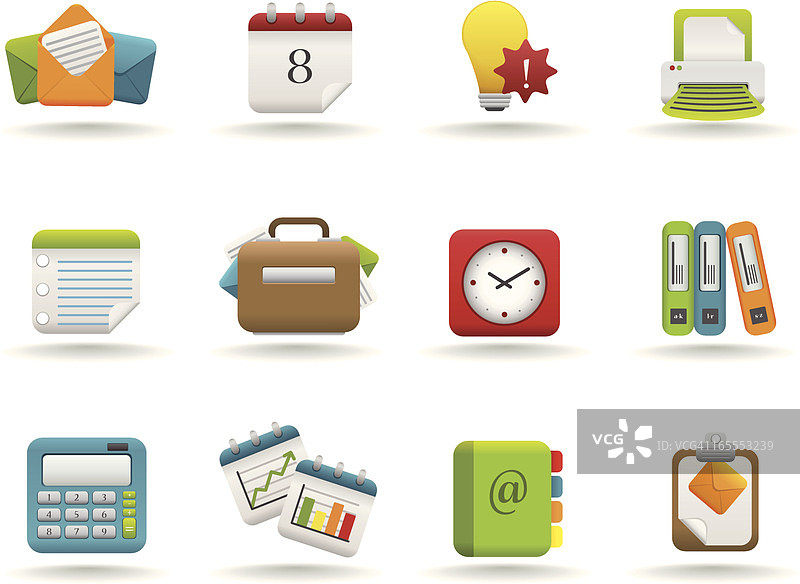 办公室图标哑光系列图片素材