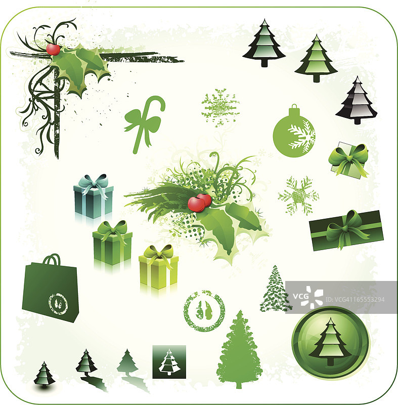 2009年圣诞绿色合集图片素材