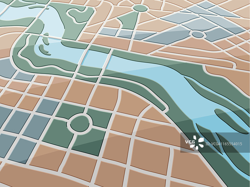 城市地图河流图片素材