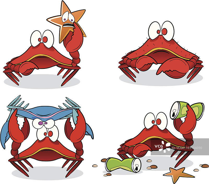 螃蟹卡通合集图片素材