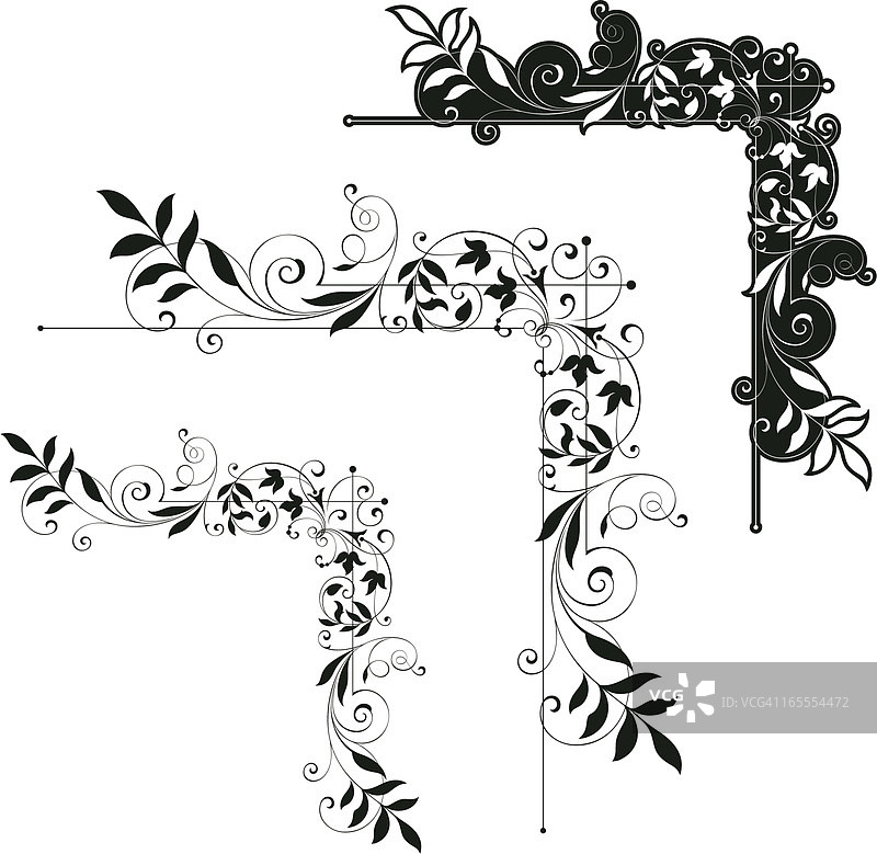 花卉涡卷角图片素材