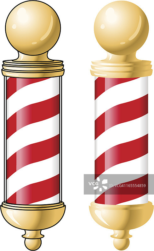 金色理发店招牌图片素材