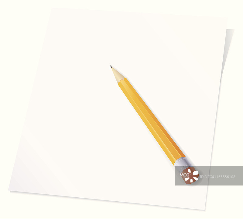 铅笔躺在空白页上图片素材