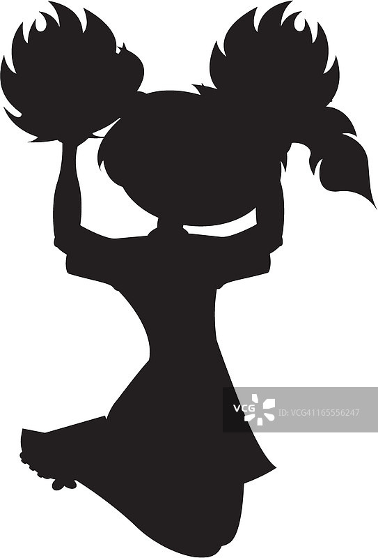 跳跃的啦啦队队员剪影图片素材