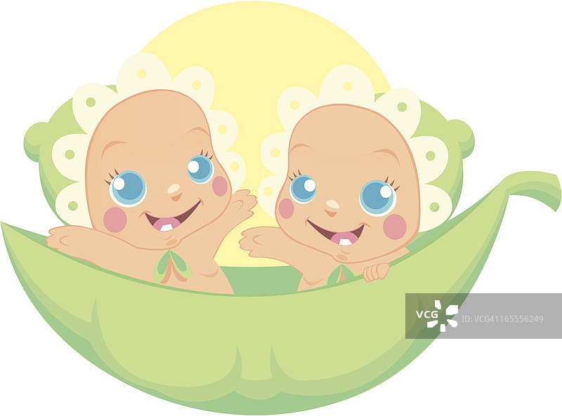 双胞胎女孩图片素材