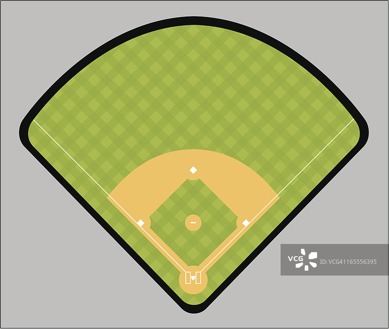 绿色和棕褐色棒球场的插图图片素材