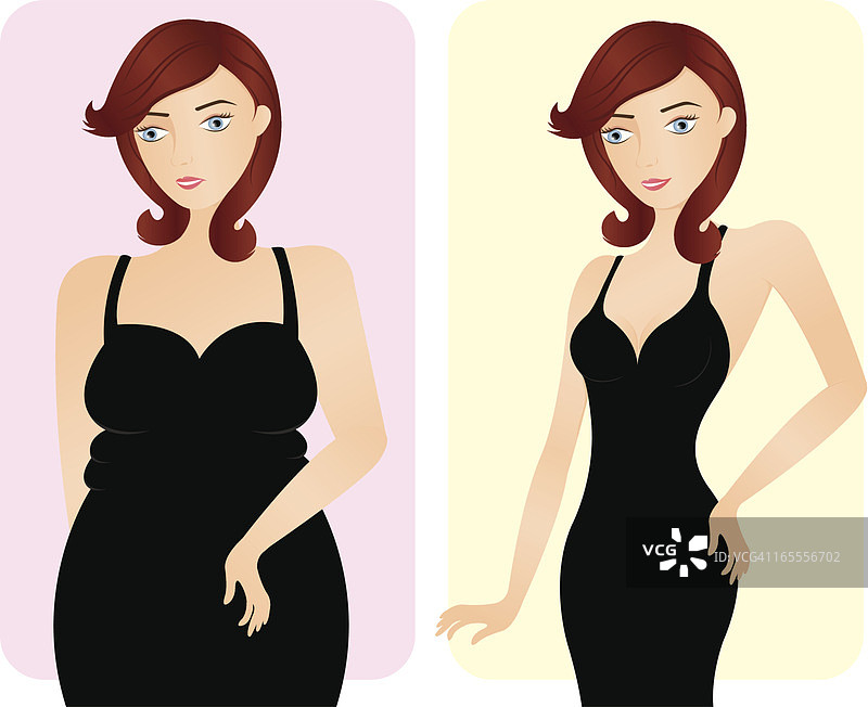 瘦身前后对比图片素材