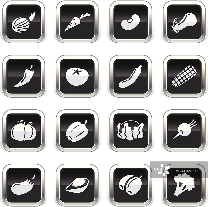 超光泽黑色图标 - 蔬菜图片素材