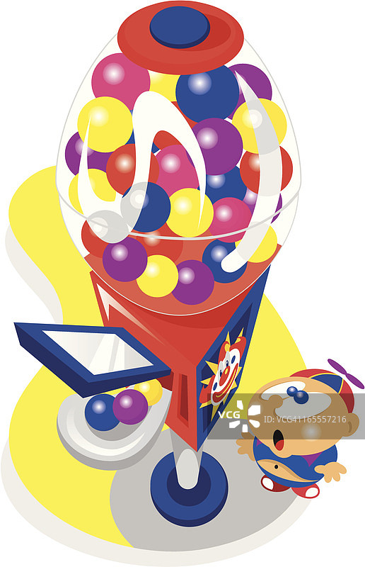 儿童和泡泡糖机图片素材