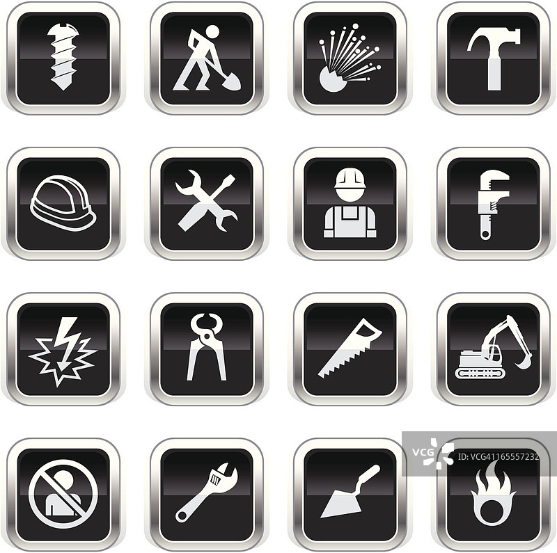 Supergloss黑色图标 - 建筑图片素材