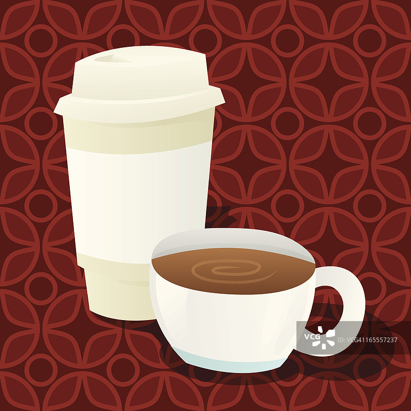 咖啡外卖杯无缝背景图片素材