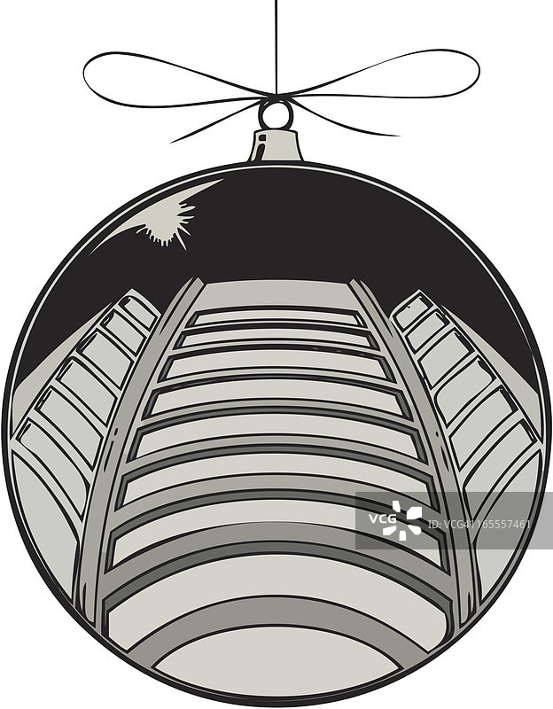 建筑圣诞球图片素材