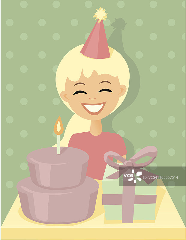 复古风格的生日女孩图片素材