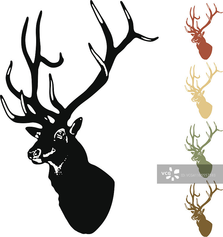 麋鹿剪影图片素材
