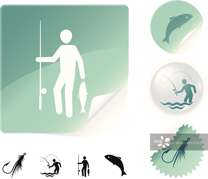 飞蝇钓鱼图标图片素材